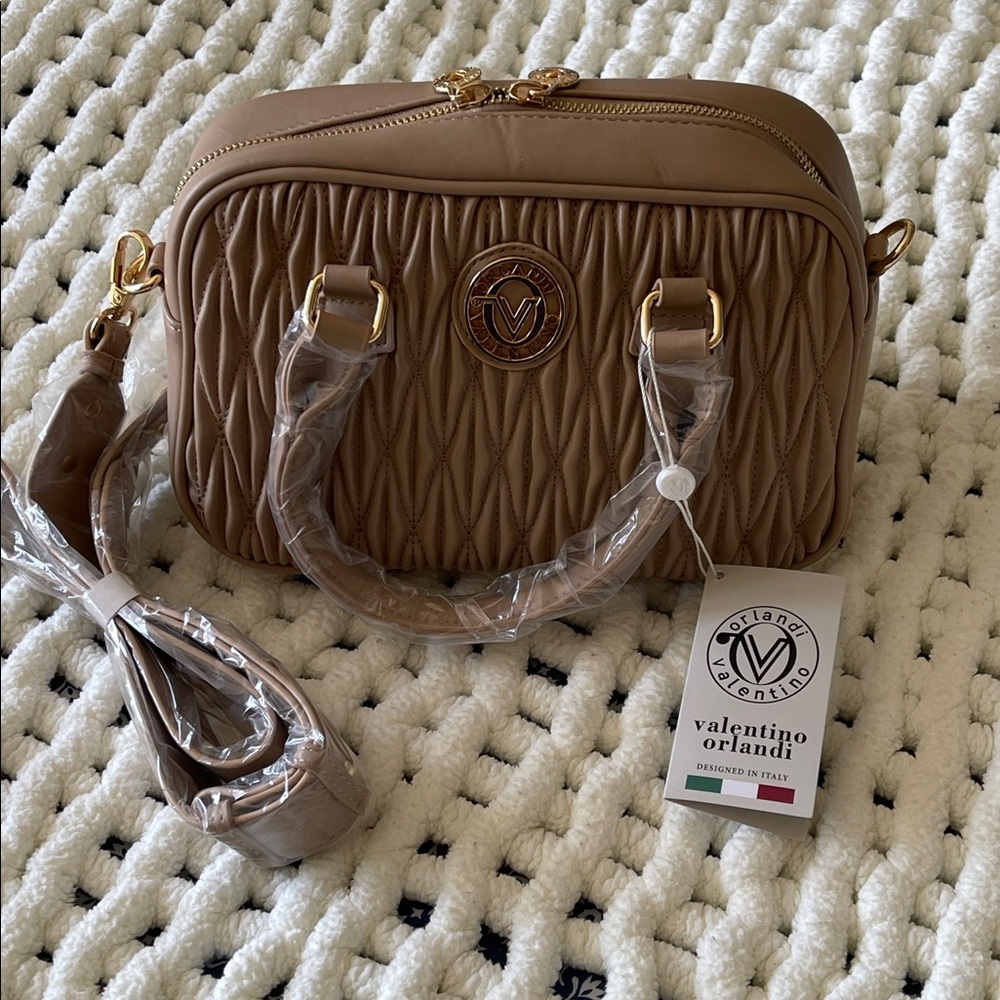 Valentino Orlandi, Elegant Taupe,Women's Bag. Shoulder or carry. NWT
